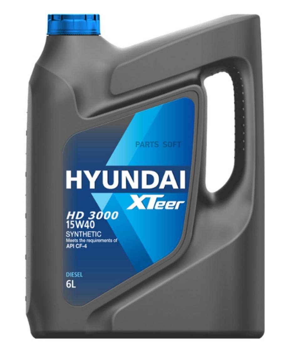 HYUNDAI-XTEER 1061026 Масло синтетическое моторное для грузовой техники HD 3000 15W40 CF-4 6 л