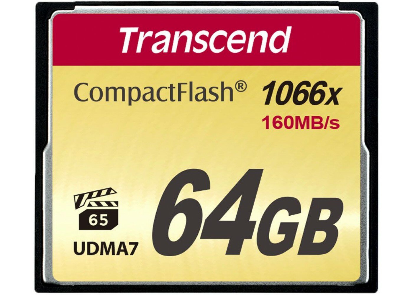 Карта памяти Transcend Compact Flash 64 ГБ, R/W 160/120 МБ/с (TS64GCF1000)