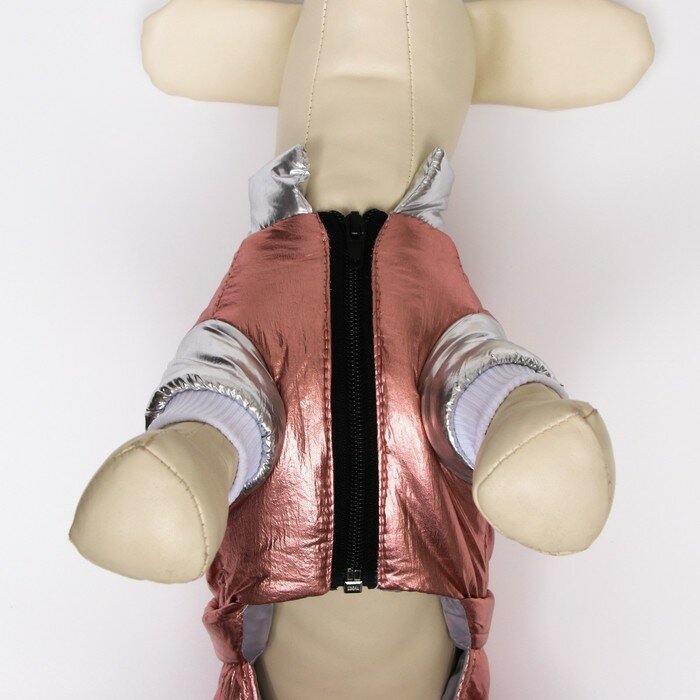 Комбинезон "Блеск", размер 14 (ДС 32 см, ОГ 42 см, ОШ 31 см), серебряно-розовый - фотография № 6