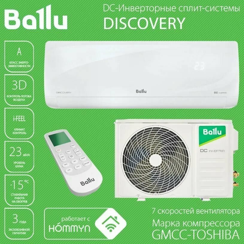 Кондиционер инверторного типа Ballu Discovery DC BSVI-07HN8 настенный - фотография № 1