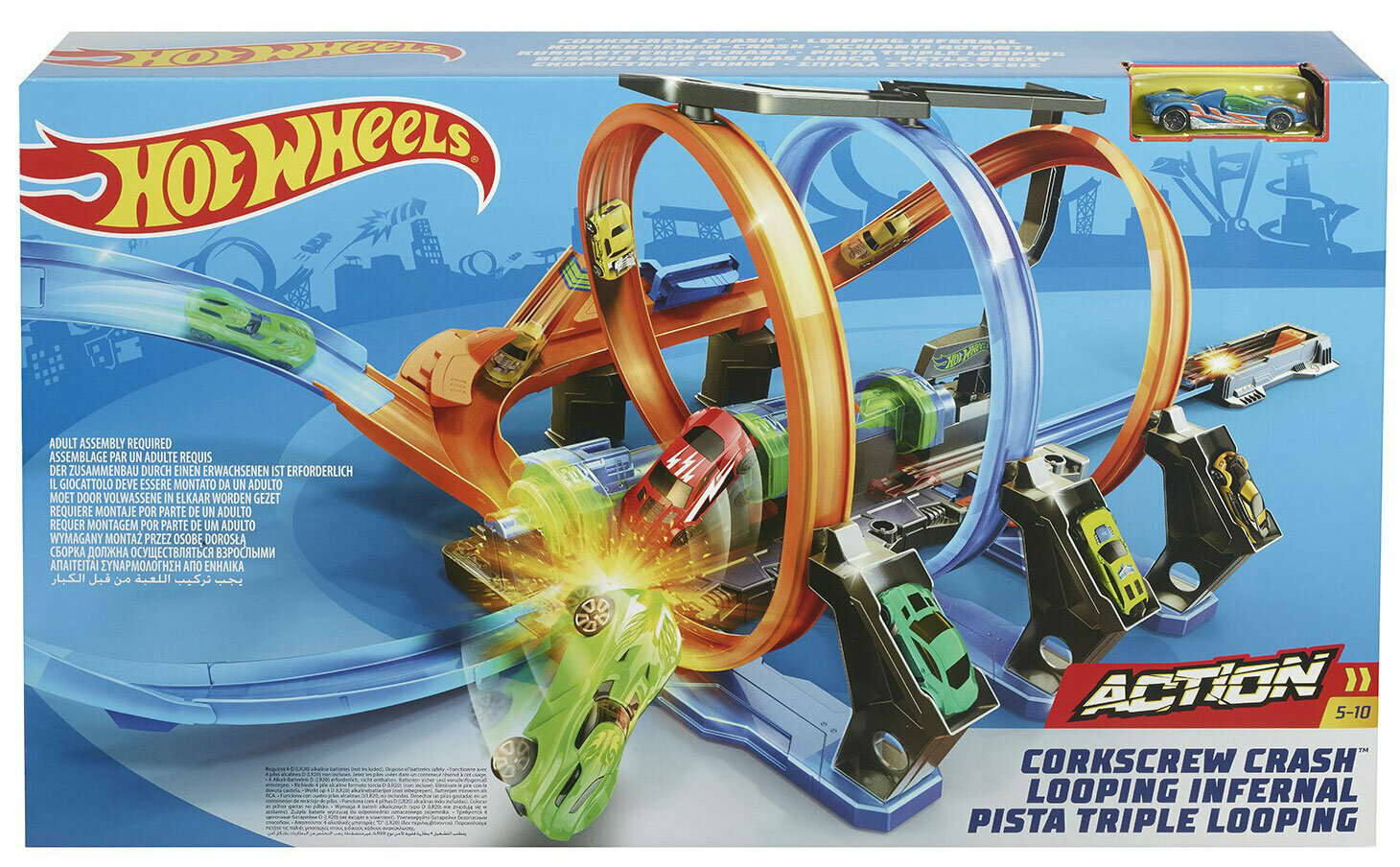 Трек Mattel Hot Wheels Corkscrew Crash FTB65