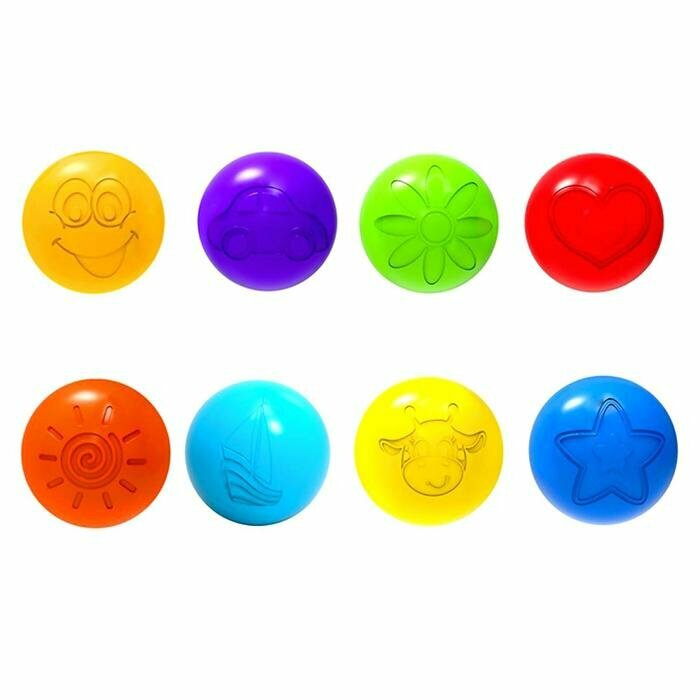 Шарики для сухого бассейна с рисунком, диаметр шара 7,5 см, набор 150 штук, разноцветные - фотография № 10