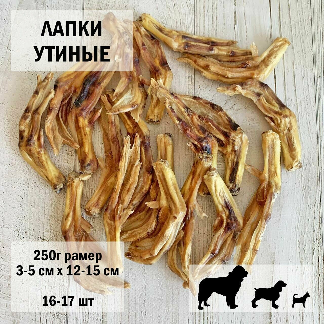 Утиные лапки для собак 250г /16-17шт / Dog's Аppetite, 5 уп