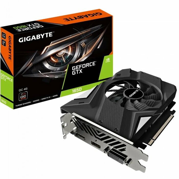 Видеокарта GIGABYTE PCIE16 GTX1650 4GB GDDR6 GV-N1656OC-4GD 2.0