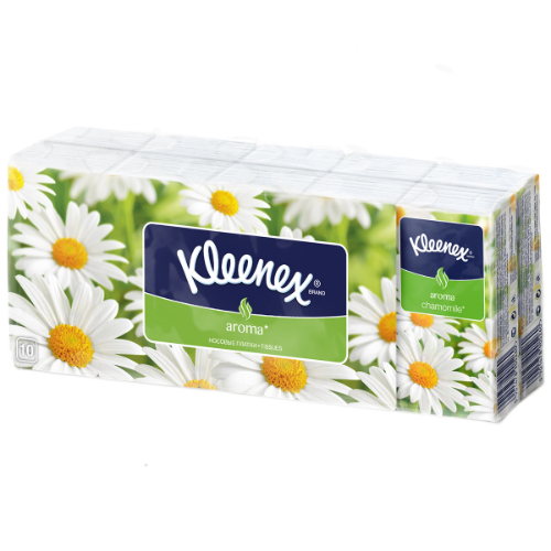 Kleenex Платки носовые бумажные ромашка 10х10 шт., 1 уп