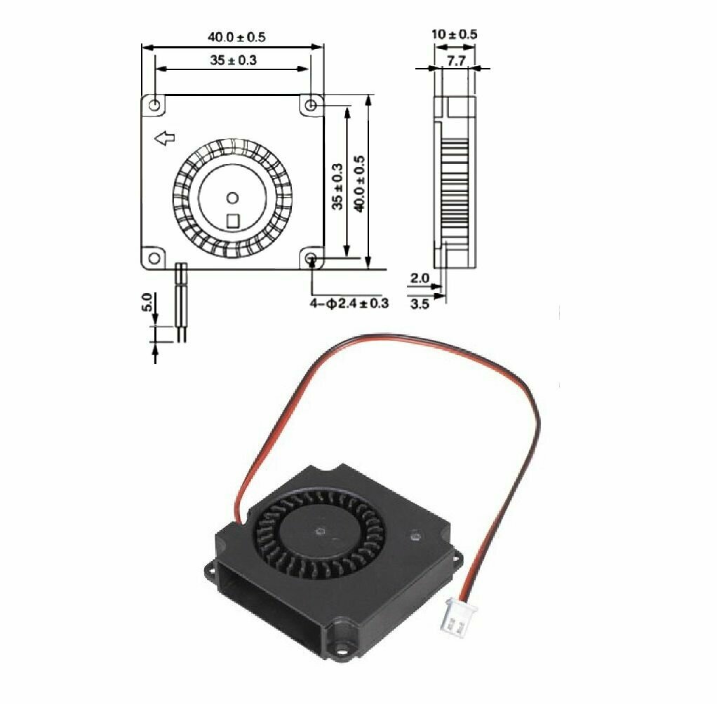 1 шт Вентилятор RQU4010MS 24V - фотография № 1