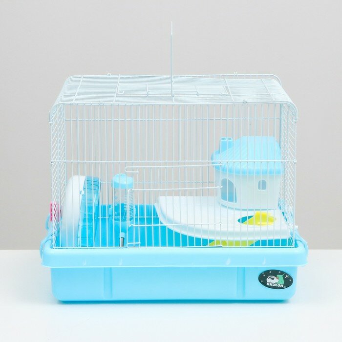 Клетка для грызунов Пижон, с наполнением, 44,5 х 31 х 36,5 см, голубая - фотография № 2