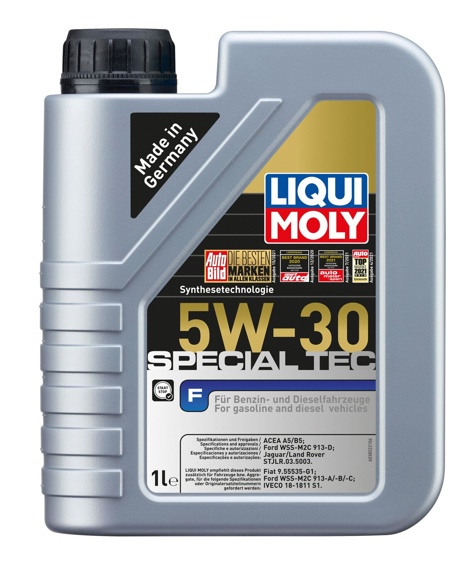 Моторное синтетическое масло LIQUI MOLY Special Tec F 5W-30, 1 л