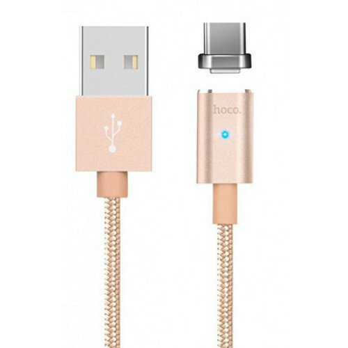 Кабель HOCO Magnetic, USB - USB Type-C U16 Series Gold, 1,2м, Золотистый