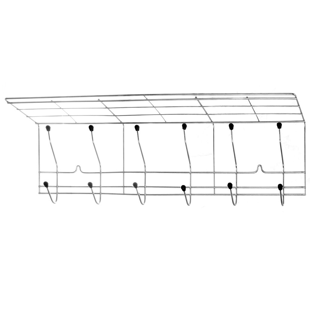 Вешалка настенная 6 крючков, настенная, для одежды, металл, тнп-11.2, оцинкованная