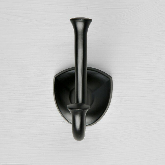 Крючок мебельный CAPPIO, двухрожковый, цвет черный - фотография № 3
