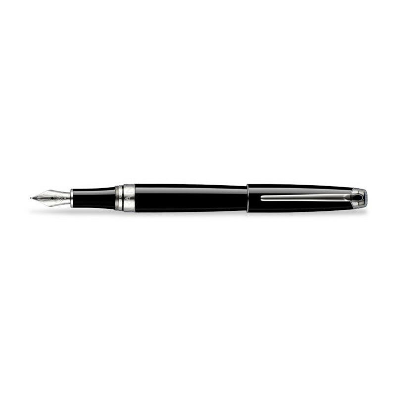 Caran d' Ache Перьевая ручка Leman Black Silver Plate (CR 4799-782)