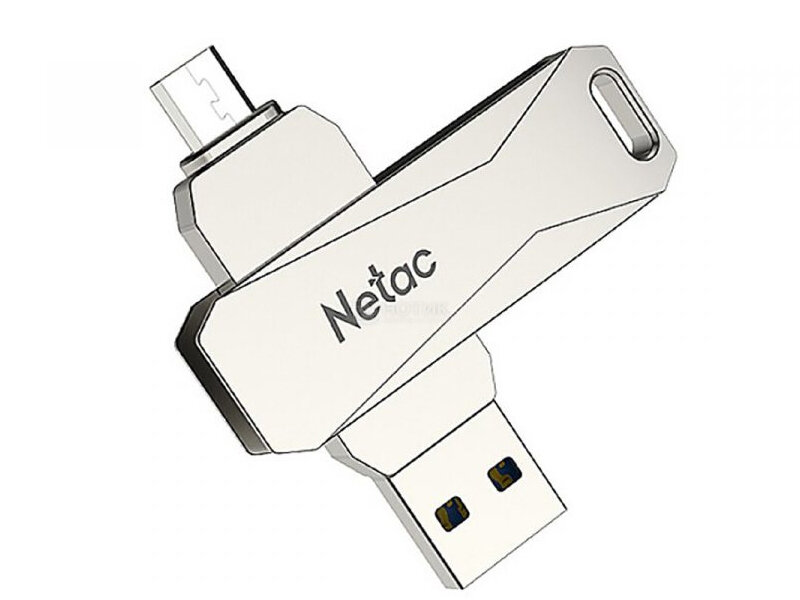 USB Flash Drive 64Gb - Netac U381 USB 3.0 + MicroUSB NT03U381B-064G-30PN