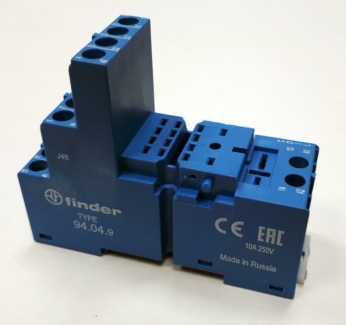 фото Розетка с винт. клеммами (с зажимной клетью) для реле 55.32 55.34 FINDER 94049SMA ( 1шт. )