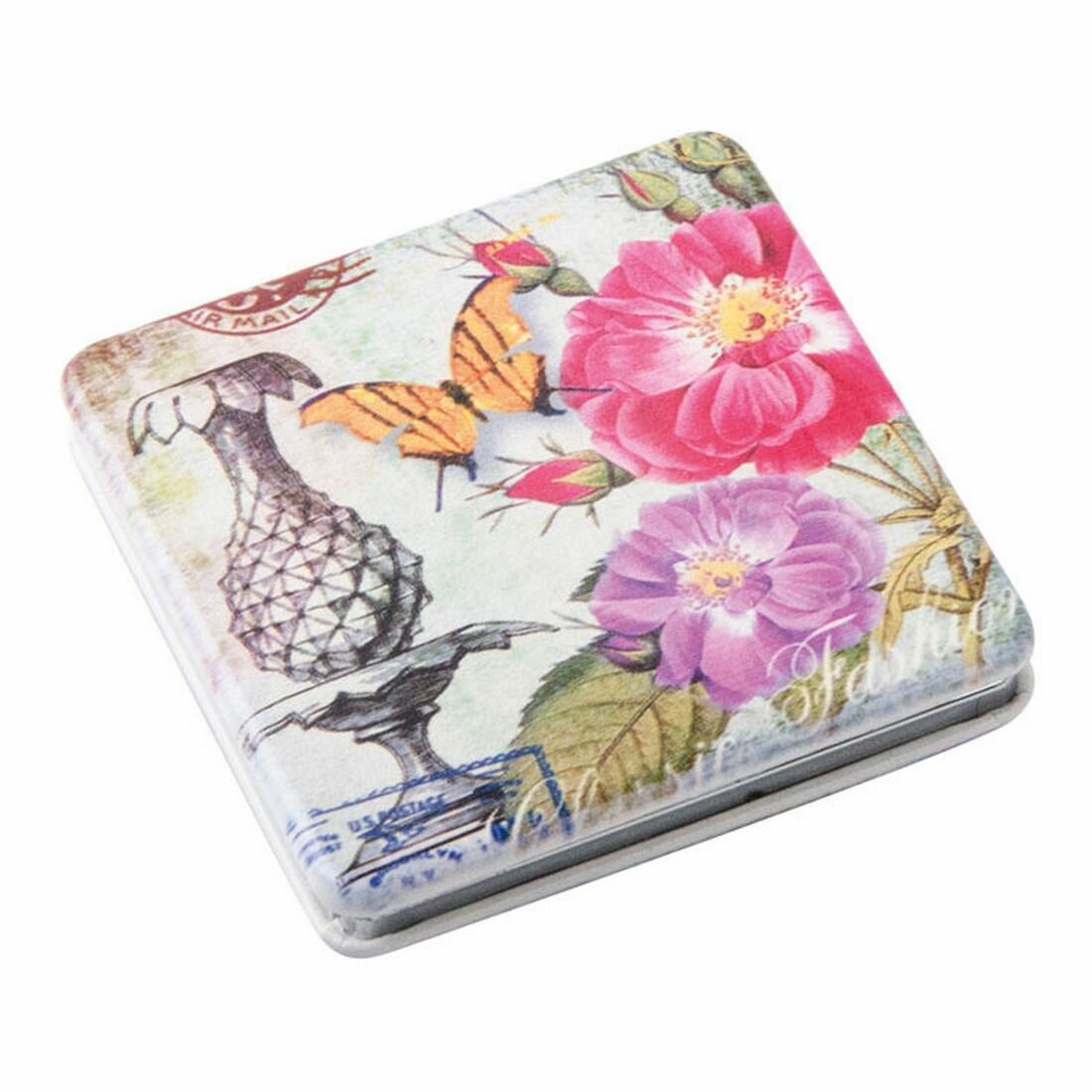 фото Зеркало карманное квадратное Dewal Beauty "Классическая мода", диаметр 6 см