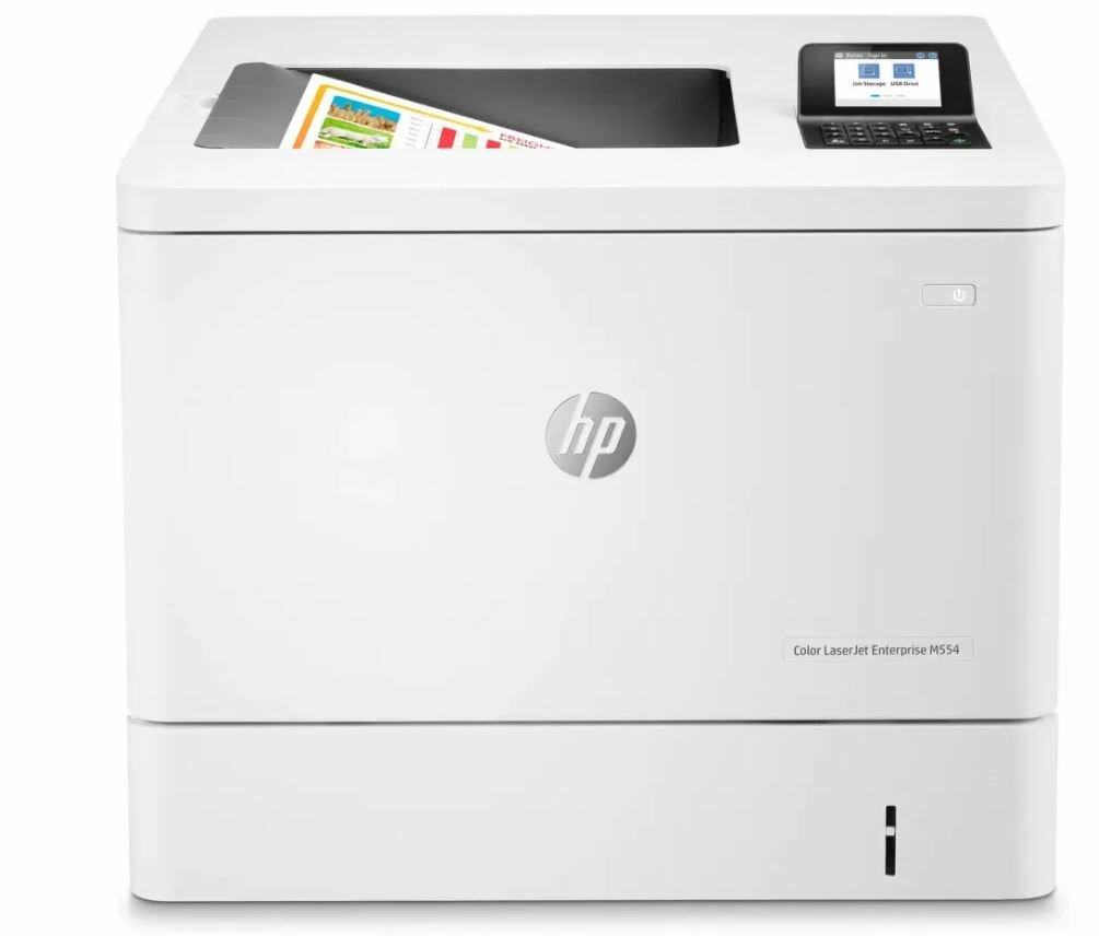 Принтер HP Color LaserJet Enterprise M554dn 7ZU81A/A4 цветной/печать Лазерный 1200x1200dpi 33стр.мин/ Сетевой интерфейс (RJ-45)