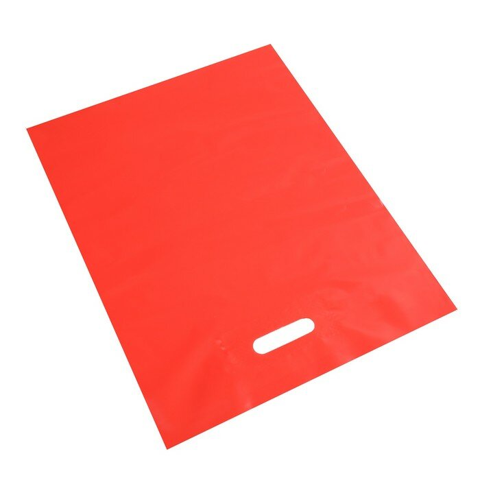 Пакет полиэтиленовый с вырубной ручкой, Красный 40-50 См, 90 мкм (50 шт) - фотография № 2