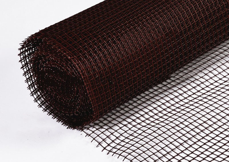 Пластиковая садовая решетка Ю1-Э в рулоне 1х20 м ячейка 15х15 мм 240 г/м2 коричневая