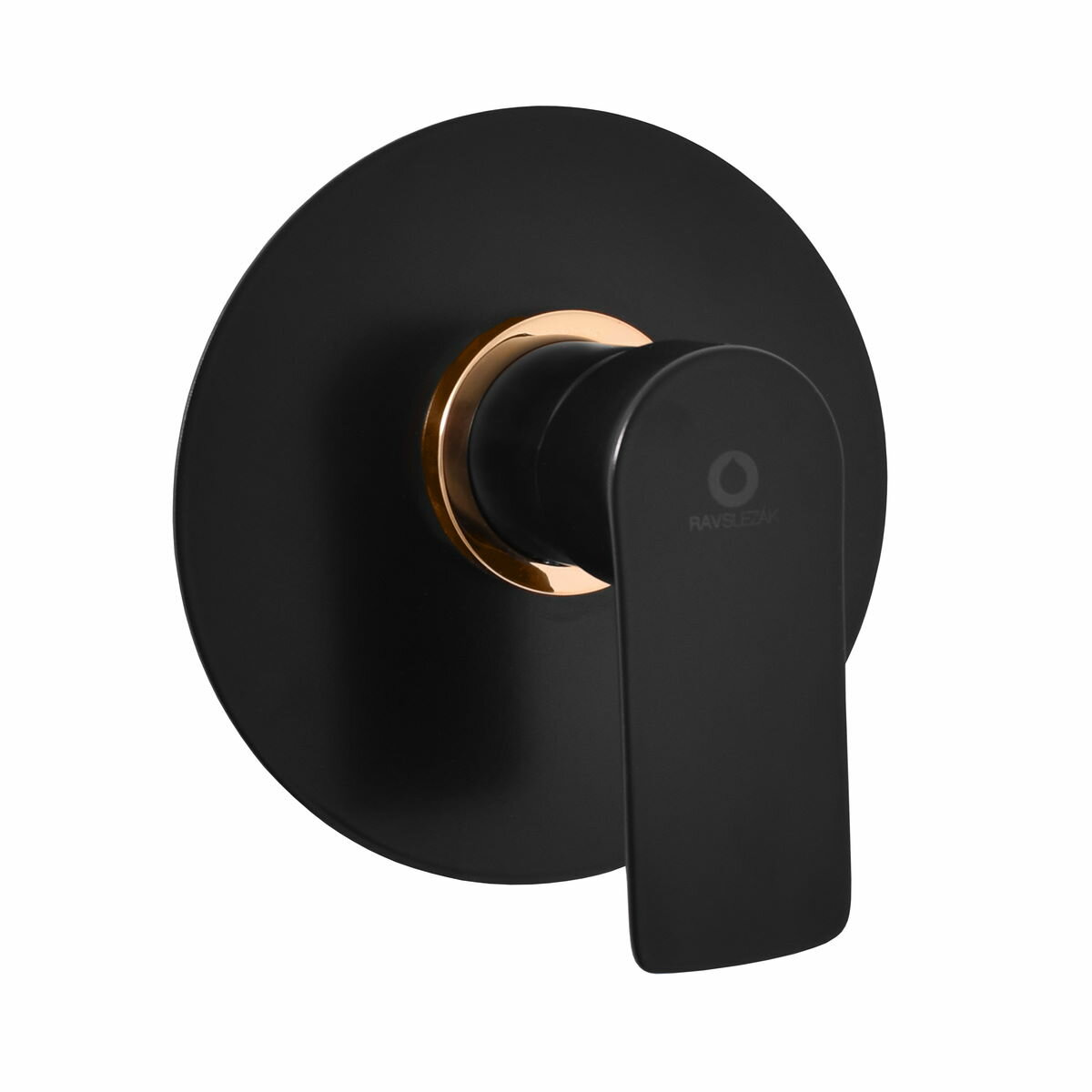 Смеситель для душа RAV Slezak Vltava, скрытый монтаж, чёрный матовый, золото VT483LCMATZ