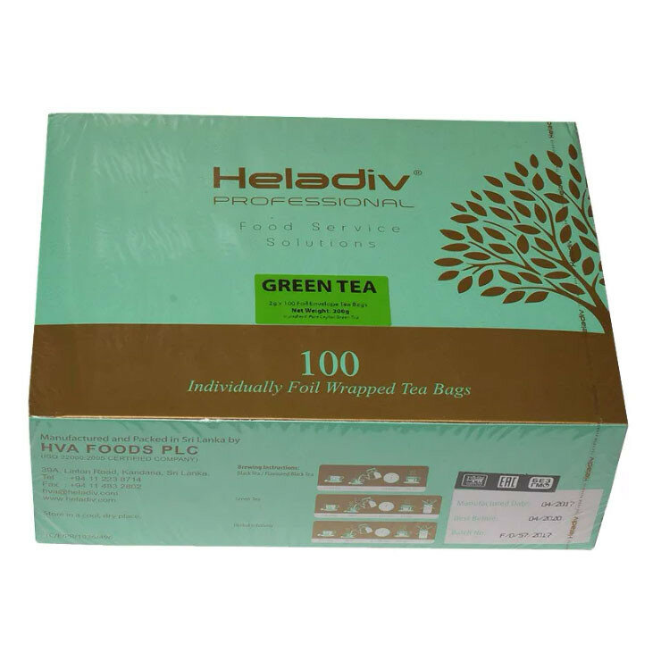 Чай Heladiv Professional P/FOIL Green Tea (Профессиональный, зеленый чай) в пакетиках, 100шт. - фотография № 2