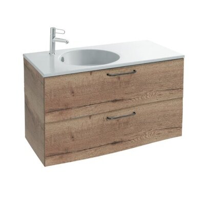 Jacob Delafon Тумба Jacob Delafon EB2524-R9-E10 Odeon Rive Gauche для раковины100х50 см, ручки черные/квебекский дуб