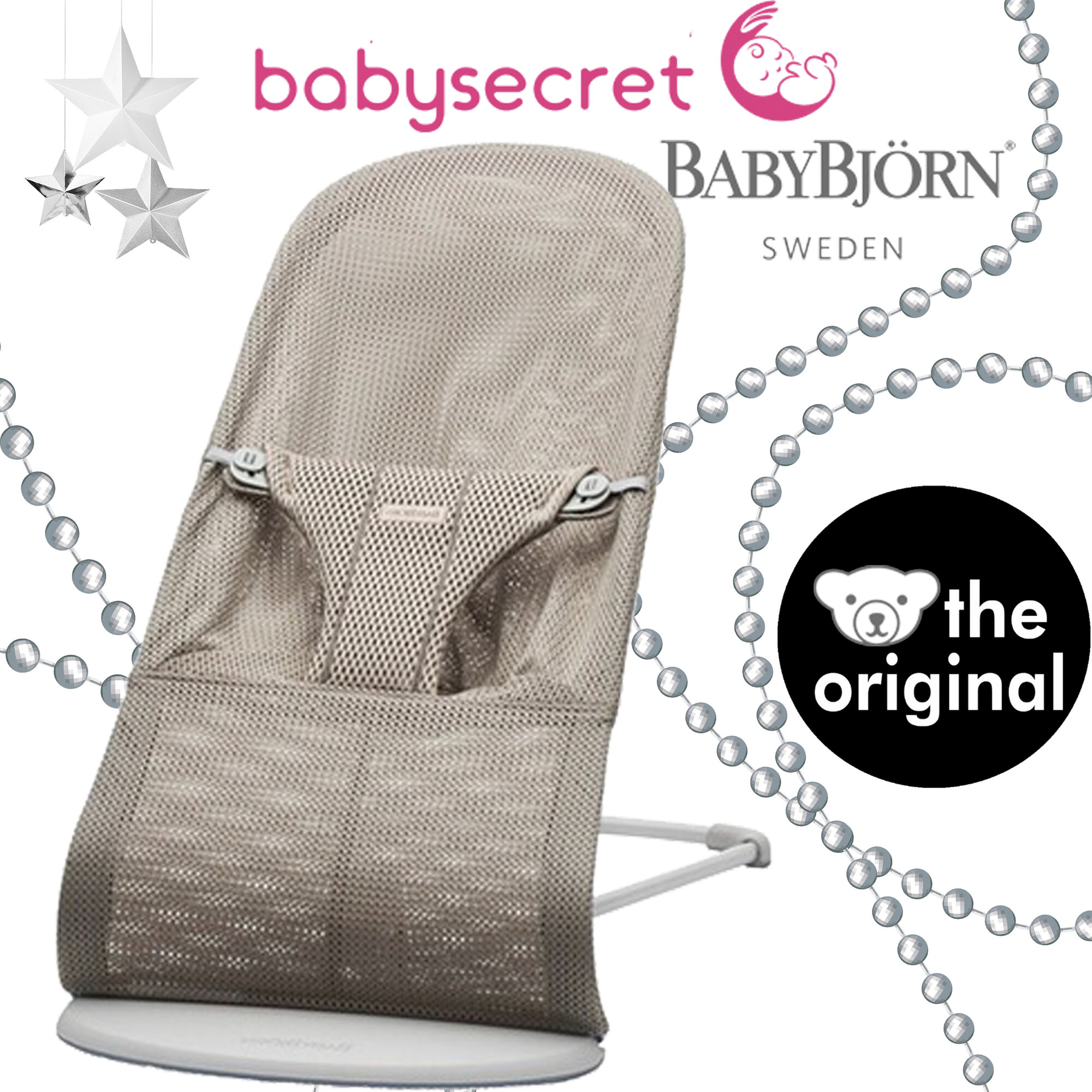 Детский шезлонг BabyBjorn Bliss Mesh (серо-бежевый) (061.02)