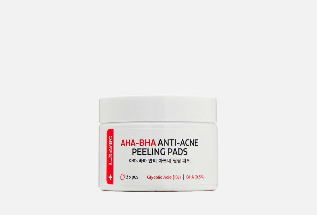 Отшелушивающие диски с AHA и BHA кислотами против несовершенств кожи L.SANIC AHA-BHA Anti-Acne Peeling Pads / кол-во 35 шт