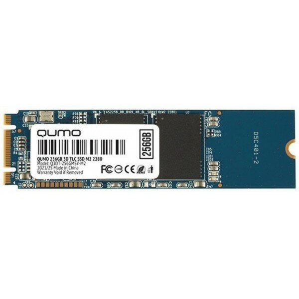 Накопитель SSD 256GB M2 2280 QUMO Novation TLC 3D (Q3DT-256GMSY-M2) R/W 560/530; 52K/72K IOPS; MAS1102A OEM