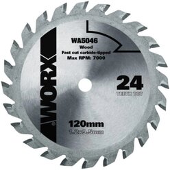 Пильный диск твердосплавный WORX WA5046, 24T TCT 120х1.2х9.5 мм