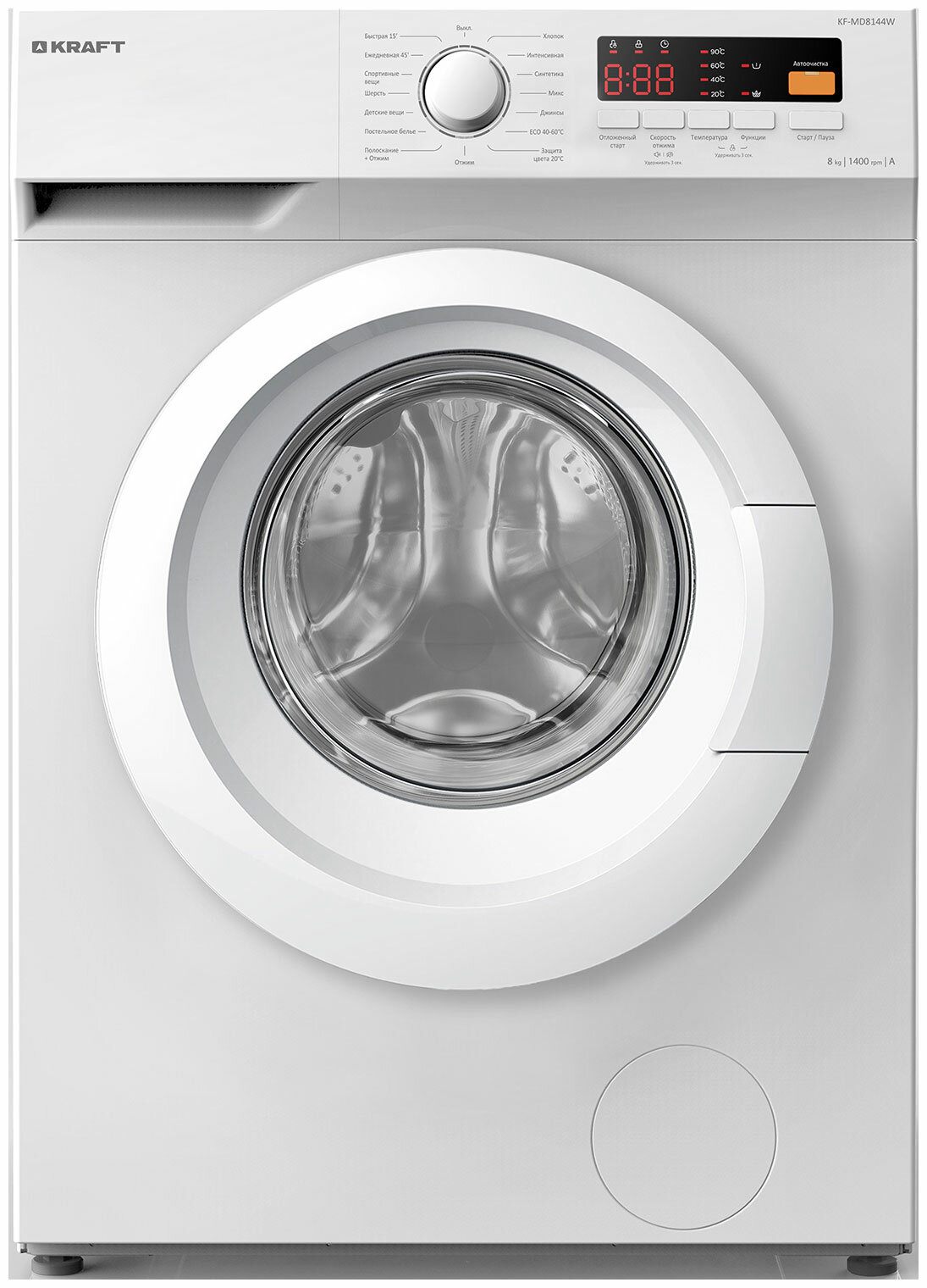 машина стиральная KRAFT KF-MD8144W 8кг/1400об/49,5см белый - фото №1