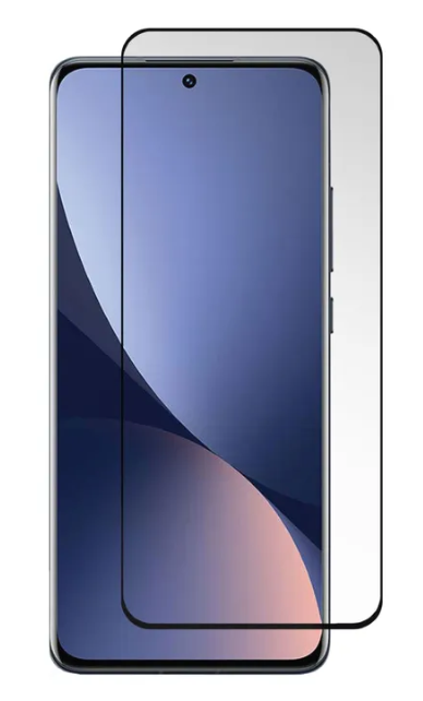 фото Защитное стекло на Xiaomi 12, Полный клей, черное, X-CASE