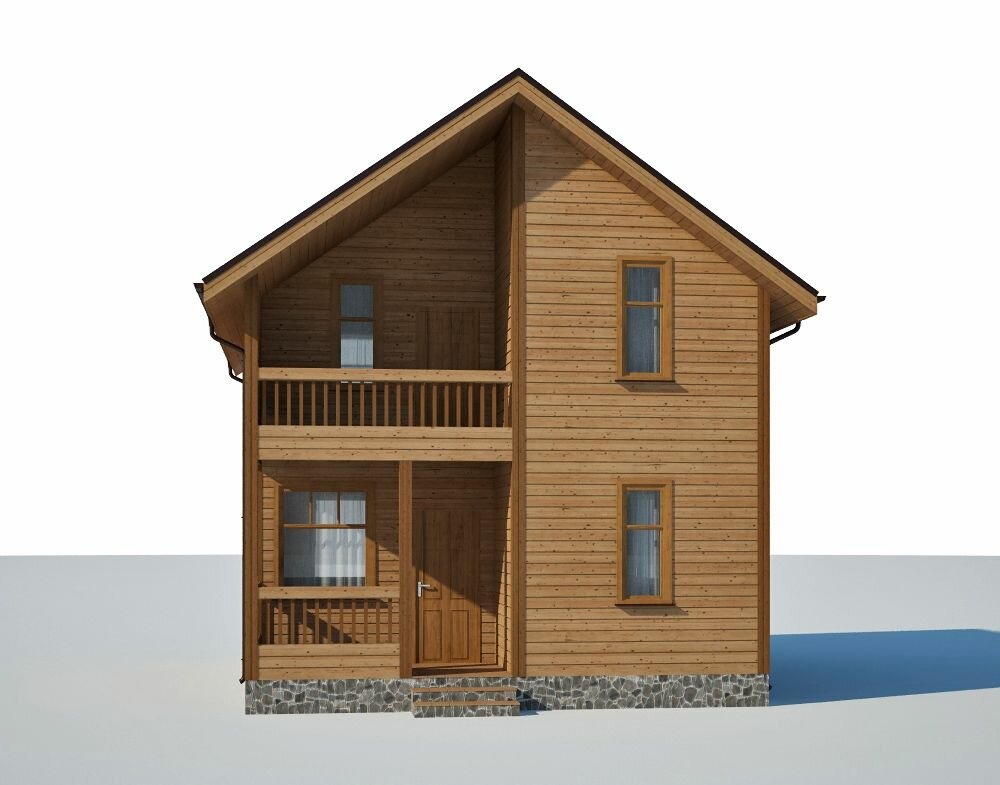 (90м2, 8х7м) Готовый проект каркасного дома с мансардой и террасой - AS-2381F - фотография № 8