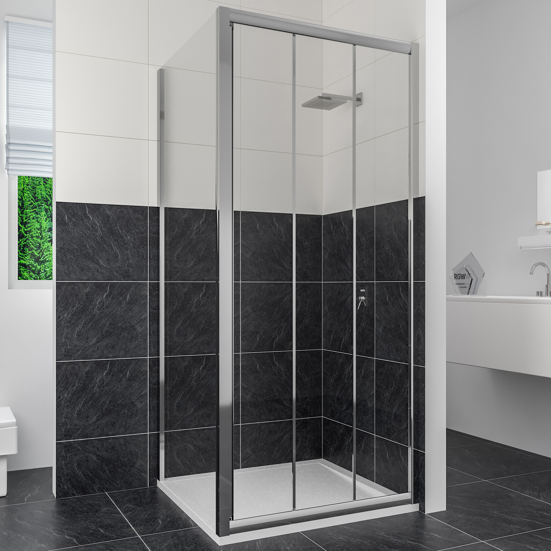 RGW Душевой уголок RGW Classic CL-30 90x90 профиль хром, стекло прозрачное