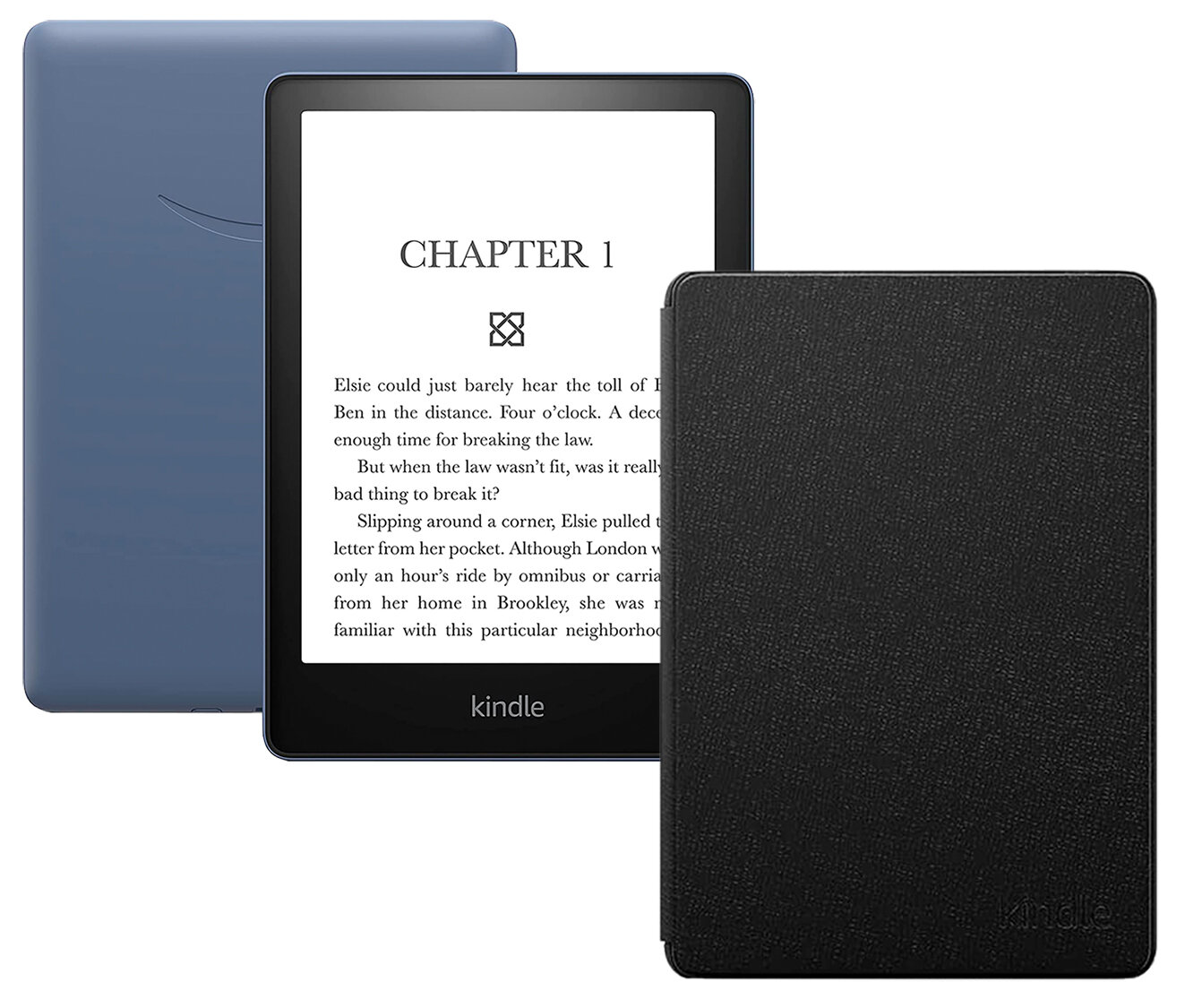 Электронная книга Amazon Kindle PaperWhite 2021 16Gb Denim Ad-Supported с фирменной обложкой