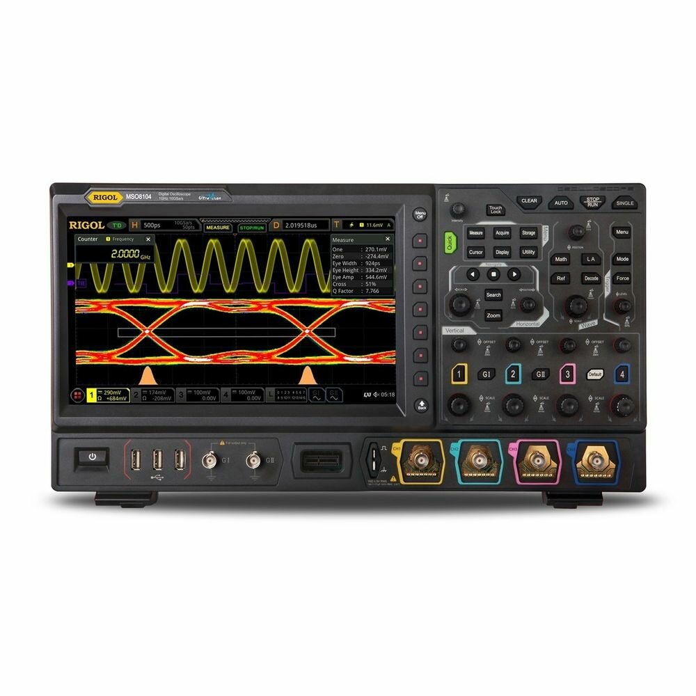 Rigol Осциллографы Rigol Осциллограф 1 GHz, 10 GSa/s, 500 Mpts, 4+16 CH MSO MSO8104