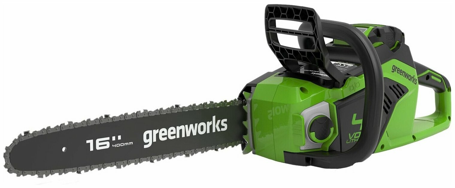 Пила цепная аккумуляторная GreenWorks GD40CS18, 40V, 40 см, бесщеточная, 1,8 КВТ, без АКБ и ЗУ