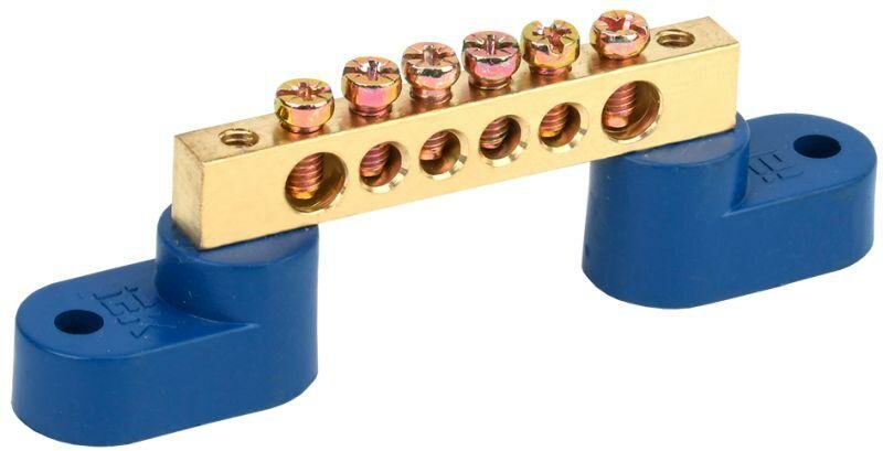 фото Шина нулевая ШНИ-6х9-6 У2-С на двух угловых изоляторах IEK YNN10-69-6C2-K07