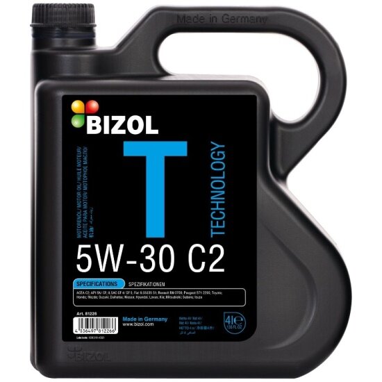 Моторное масло BIZOL Technology 5W-30 C2 HC-синтетическое 4 л «Сделано в Германии»