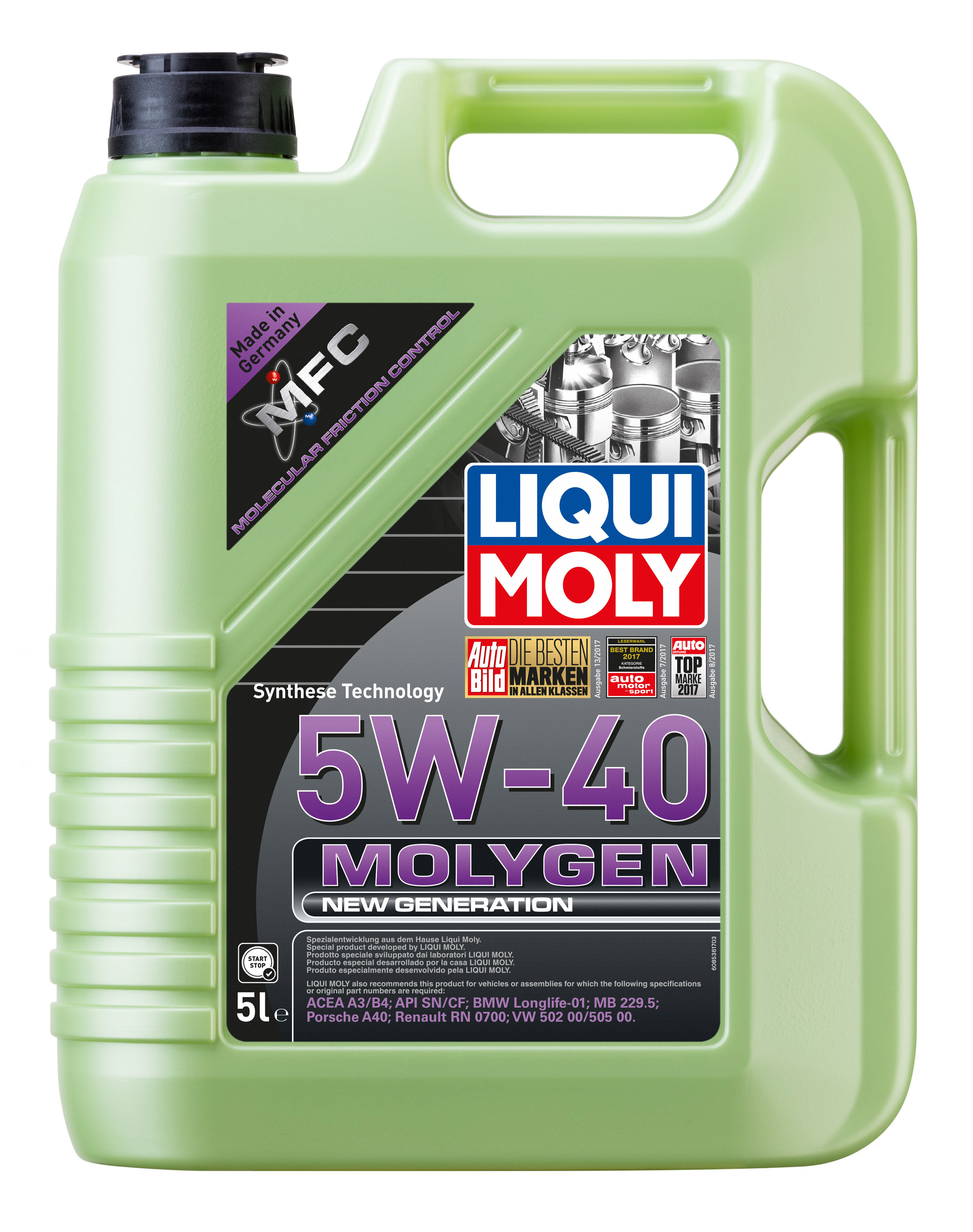 9055-8536 LIQUI MOLY Molygen New Generation 5W-40 - 5 л. - масло моторное