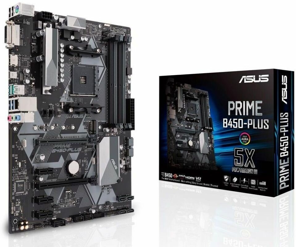 Материнская плата Asus PRIME B450-PLUS Soc-AM4 AMD B450 4xDDR4 ATX