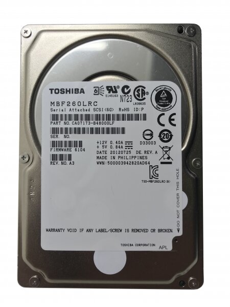 Жесткий диск Toshiba MBF260LRC 600Gb SAS 2,5" HDD