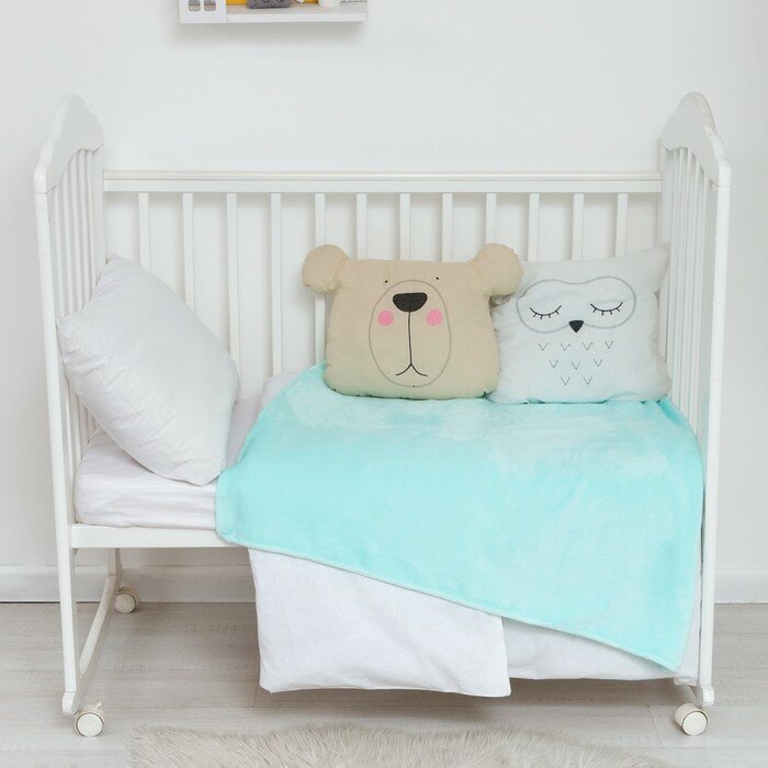 фото Плед Крошка Я 85х100 см, цвет бирюзовый, 100% полиэстер