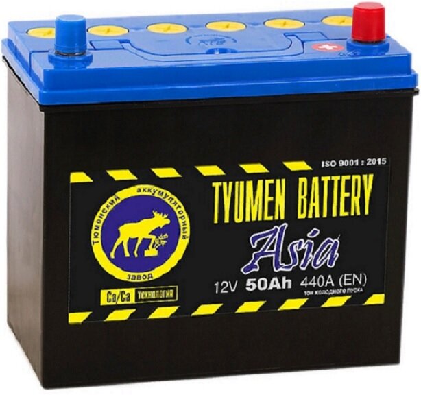 Аккумулятор автомобильный TYUMEN BATTERY ASIA 50 А/ч 440 A обр. пол. Азия авто (236x128x223)