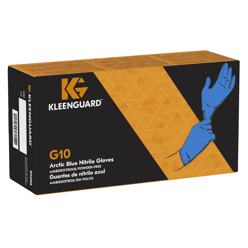 Перчатки хозяйственные, нитриловые G10 BlueNitrile р-р XL, толщина 0,12 мм, 90 шт, Kleenguard