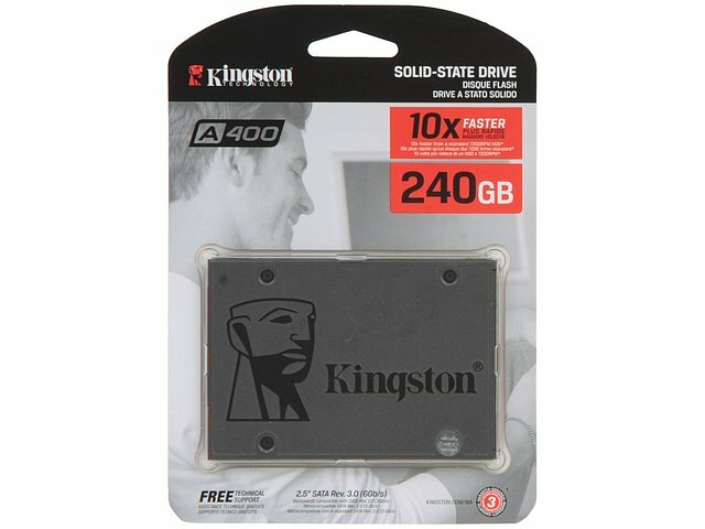 SSD-диск Kingston SSD диск 240ГБ 2.5 Kingston A400 SA400S37/240G (SATA III) (ret)