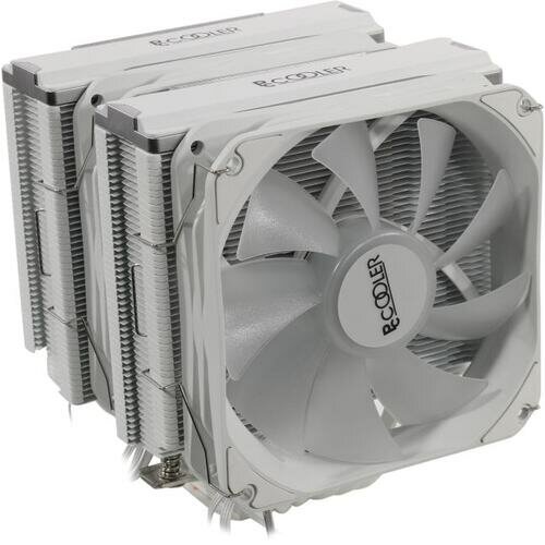 Кулер PCCooler S115X/1200/1700/20XX/AM4 (TDP 250W, 2x120mm ARGB PWM FAN, медная база, 6 тепловых трубок 6мм, 800-1800RPM, 10-28.6dBa) - фото №1