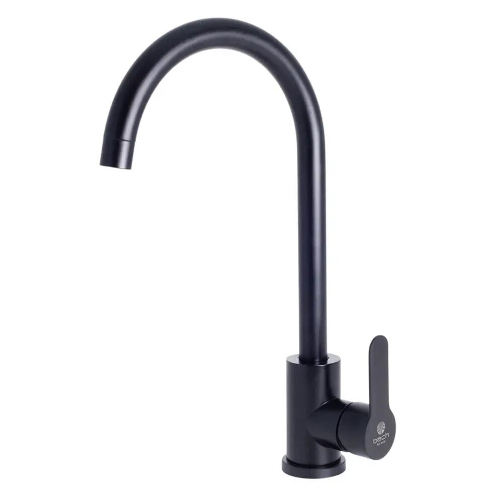 Смеситель для кухни BACH B54001-7 высокий поворотный излив, хром черный