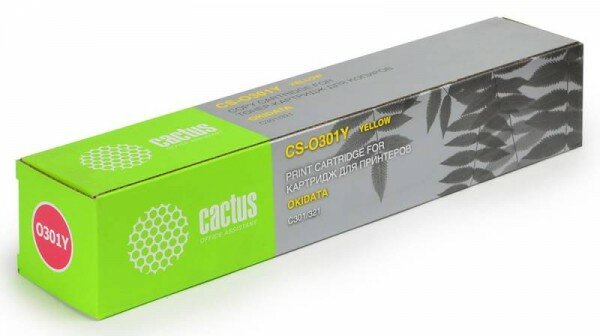 Тонер Картридж Cactus CS-O301Y желтый для Oki C301/321 (1500стр.) CS-O301Y