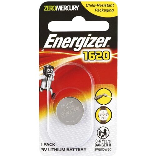 Батарейка CR1620 3В литиевая Energizer в блистере 1шт.