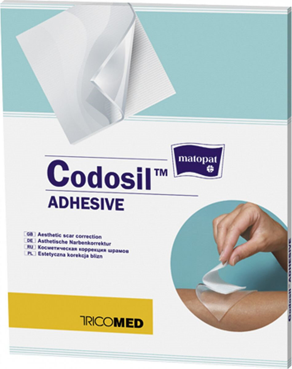 Matopat Codosil Adhesive / Матопат - повязка силиконовая для рубцов многоразовая 7x7 см